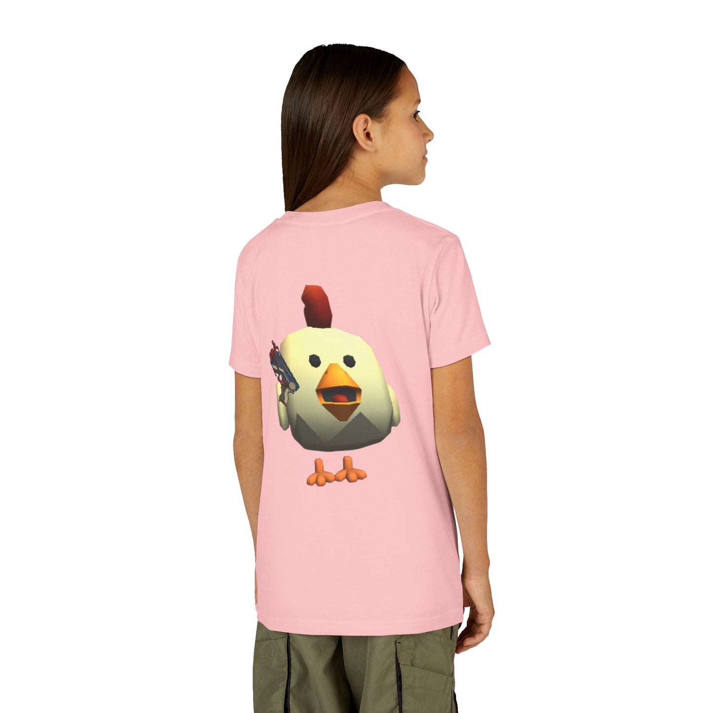 Youth Tee — Cute Chicken Gun Character Kids T-Shirt