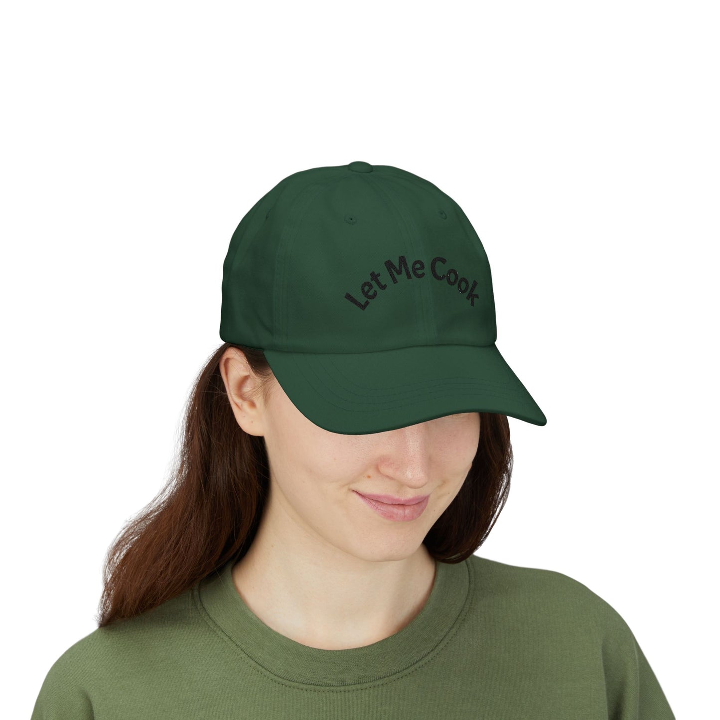 Let Me Cook Dad Cap — Embroidered White Baseball Hat for Cooks & Grillers