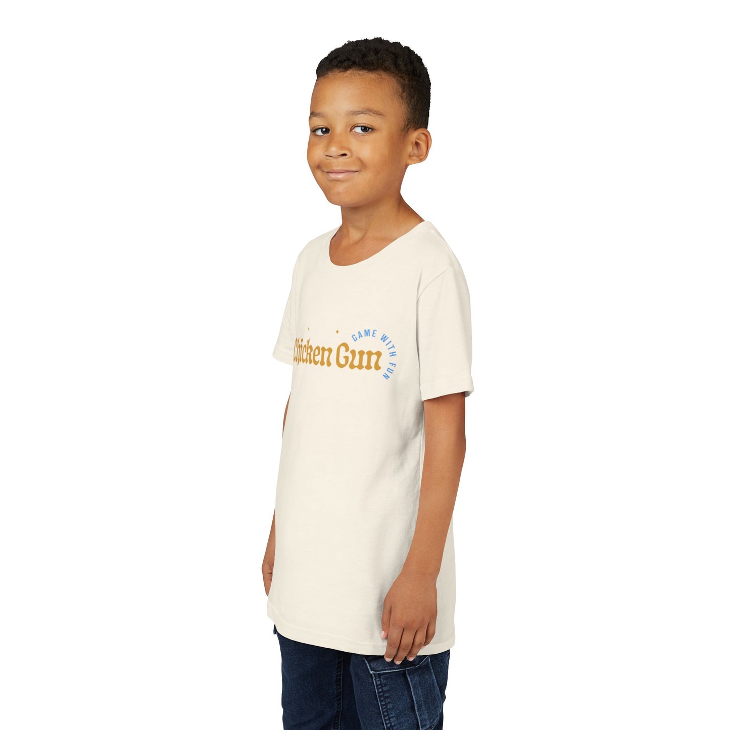 Youth Tee — Cute Chicken Gun Character Kids T-Shirt