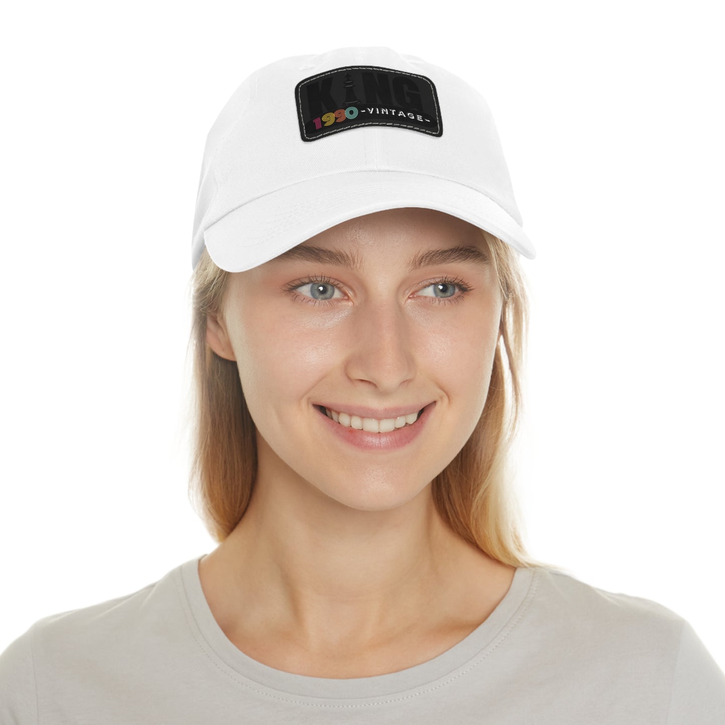 King 1990 Vintage Leather Patch Dad Hat