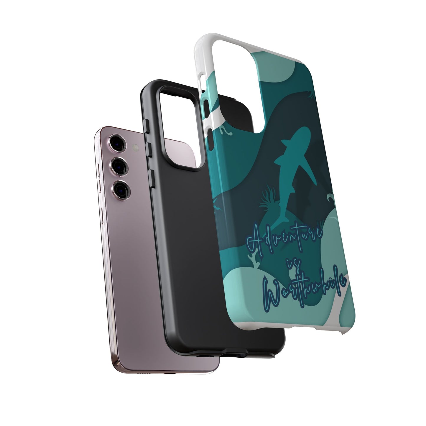 Blue Ocean Phone Case - "Adventure is Worthwhile" Teal Protective Cover
