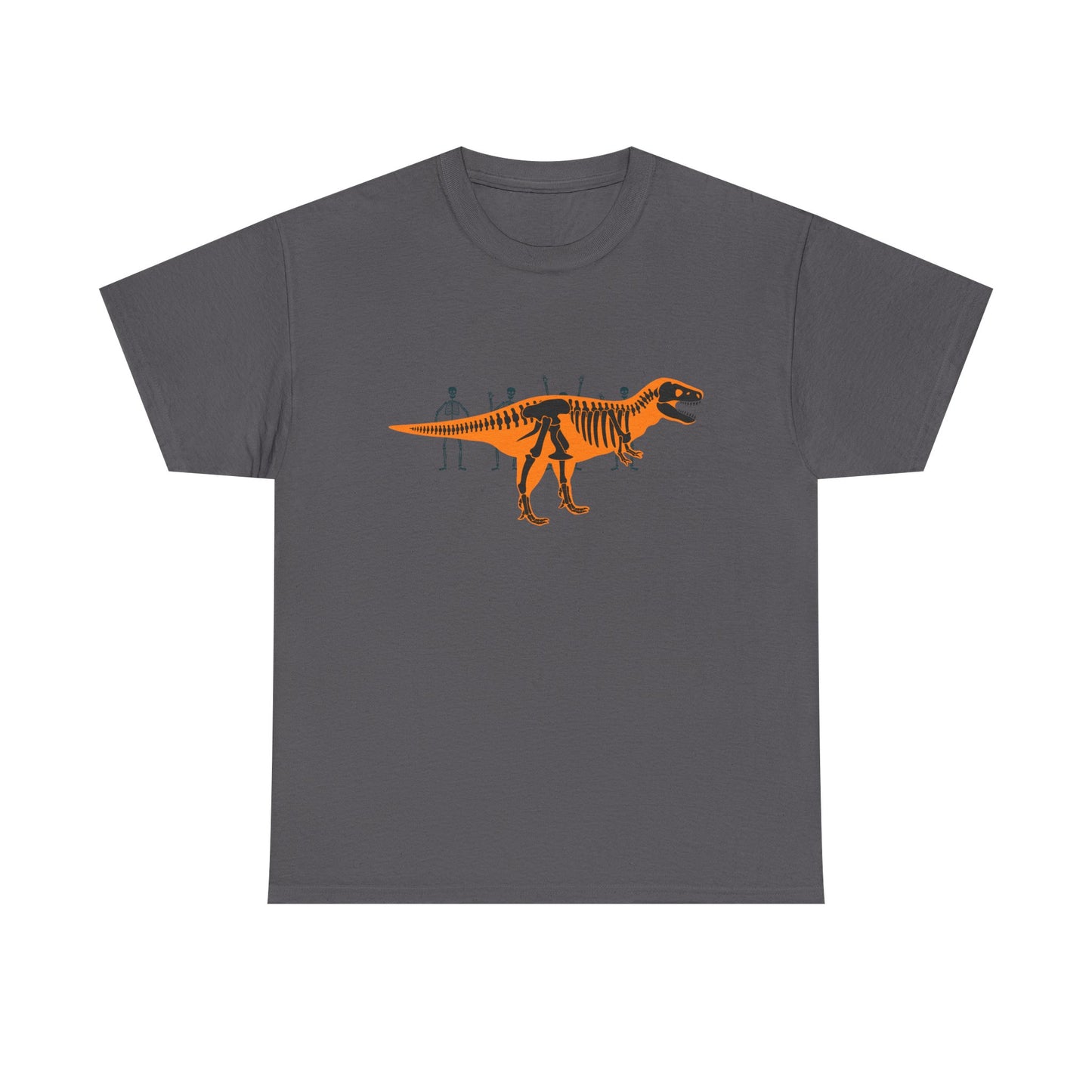 Dinosaur Graphic Tee — Retro Neon T-Rex & Skeleton Shirt