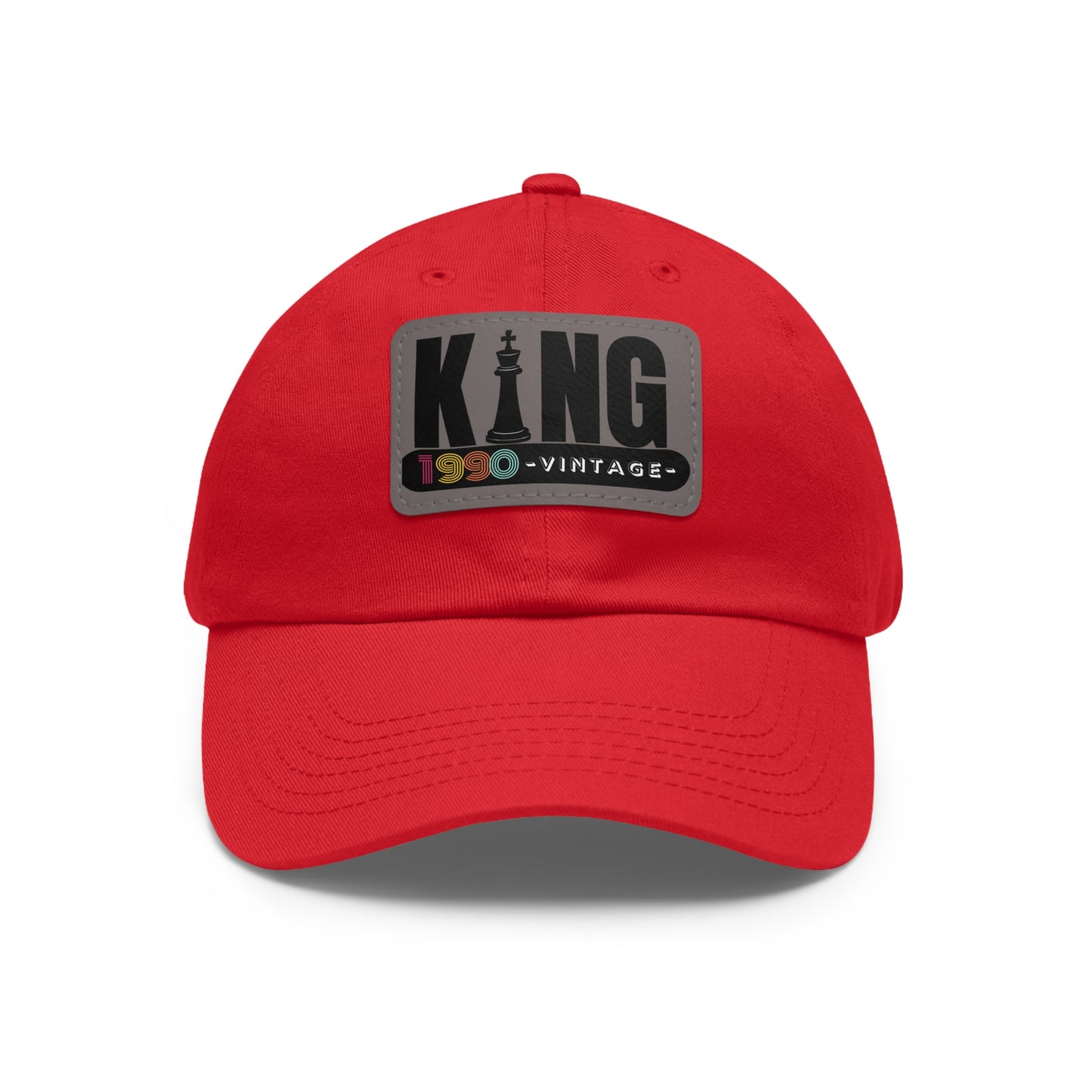 King 1990 Vintage Leather Patch Dad Hat