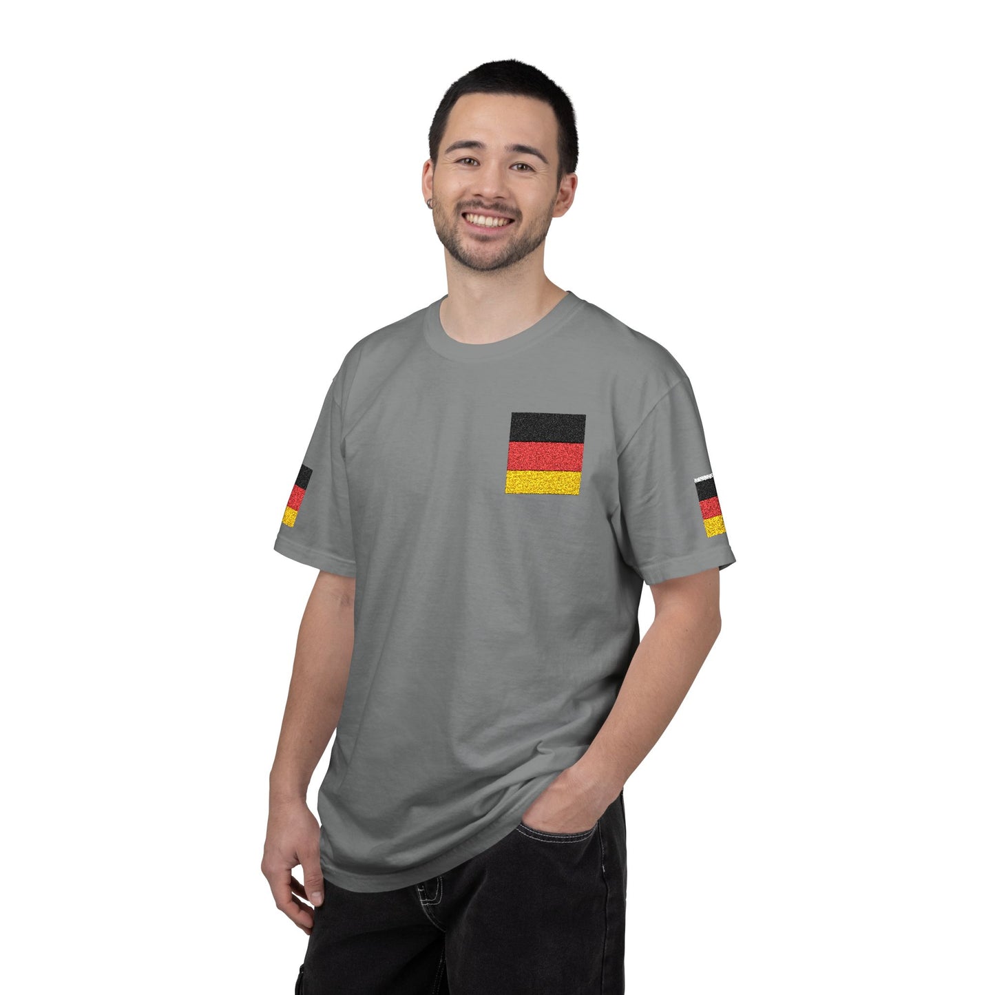 Germany Flag Pocket T-Shirt — German Pride Tee with Sleeve Flags