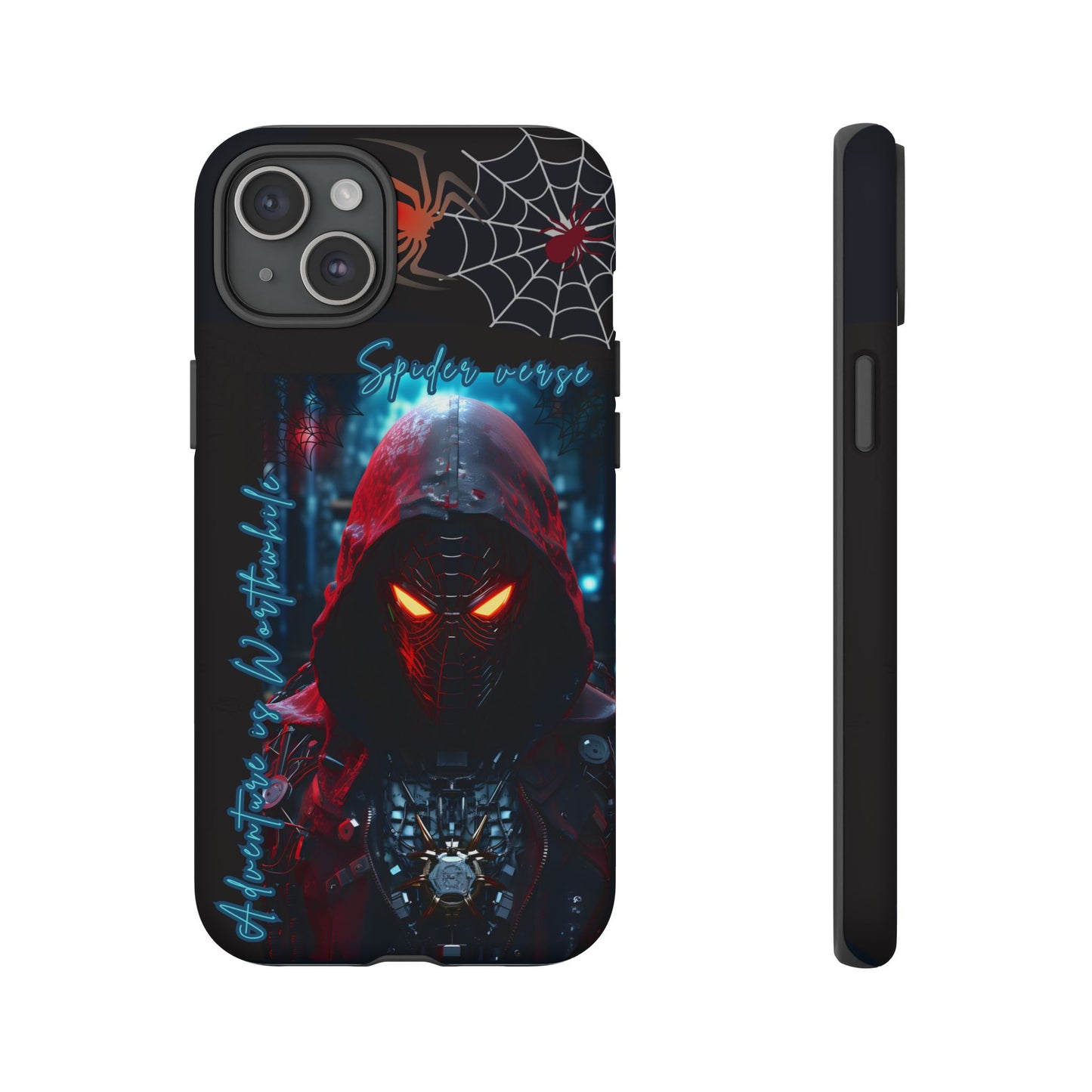Spiderman Phone Case — Neon Hooded Skull Design "Spider verse"