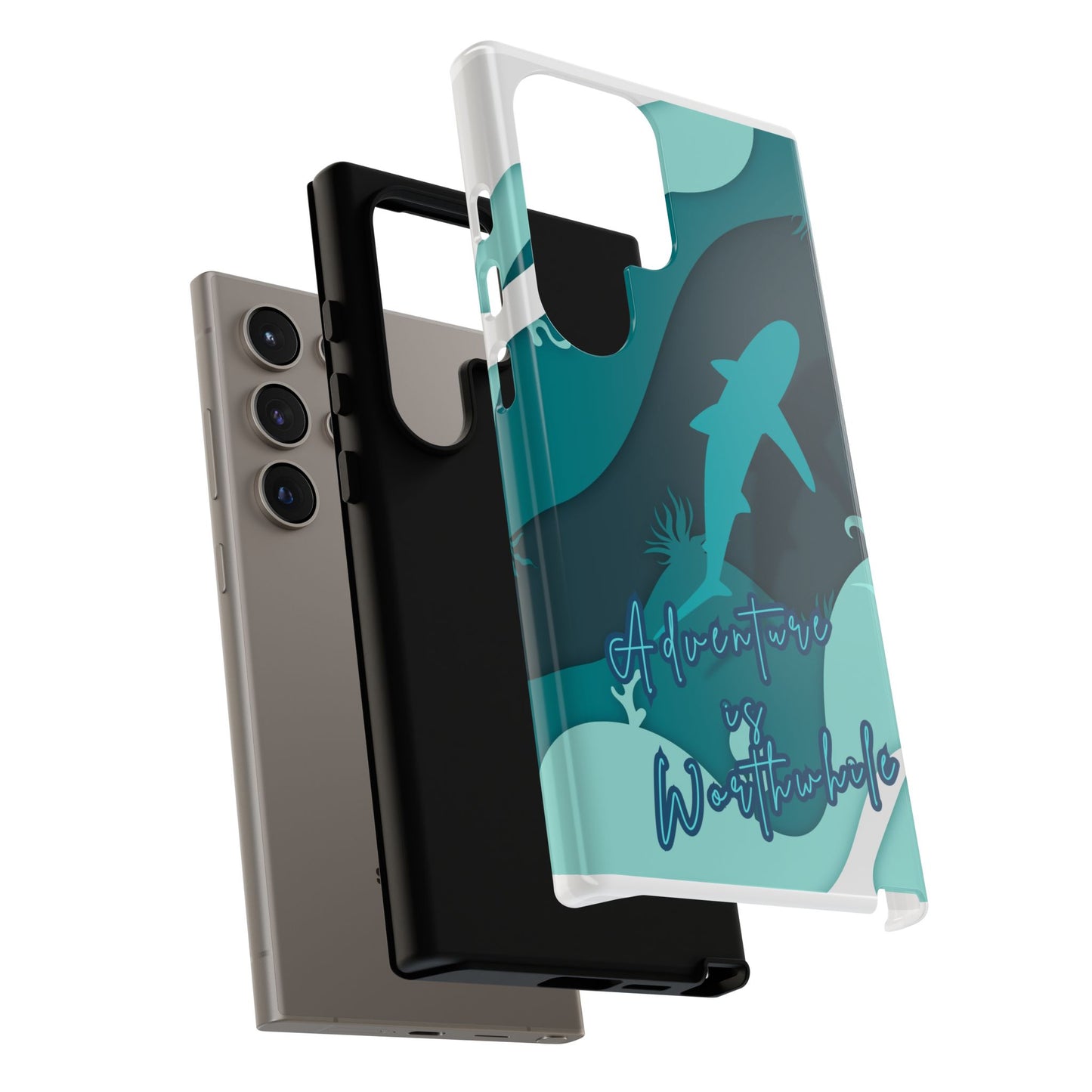 Blue Ocean Phone Case - "Adventure is Worthwhile" Teal Protective Cover