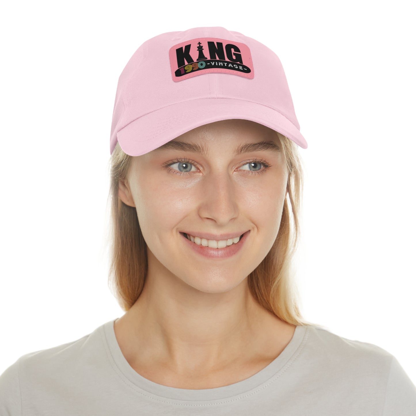 King 1990 Vintage Leather Patch Dad Hat