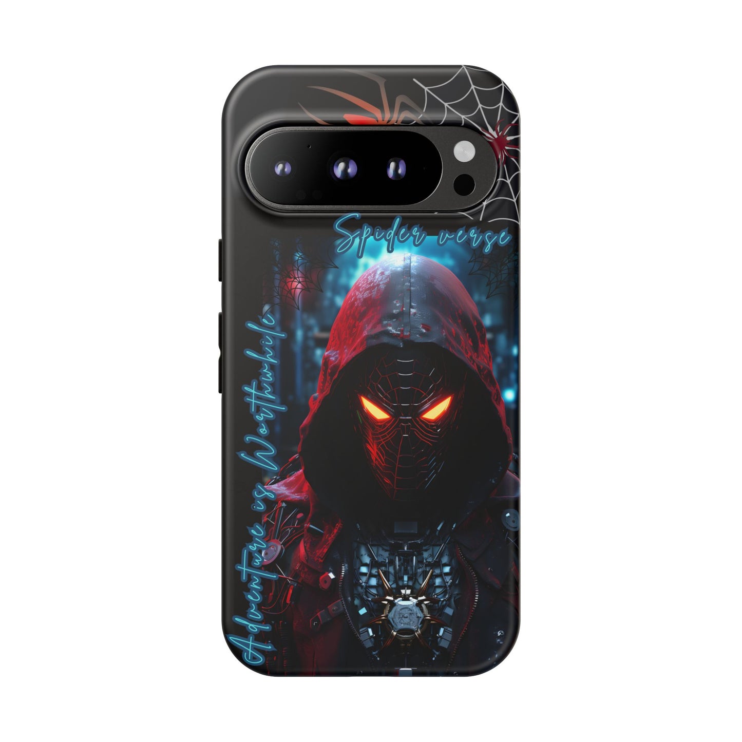 Spiderman Phone Case — Neon Hooded Skull Design "Spider verse"