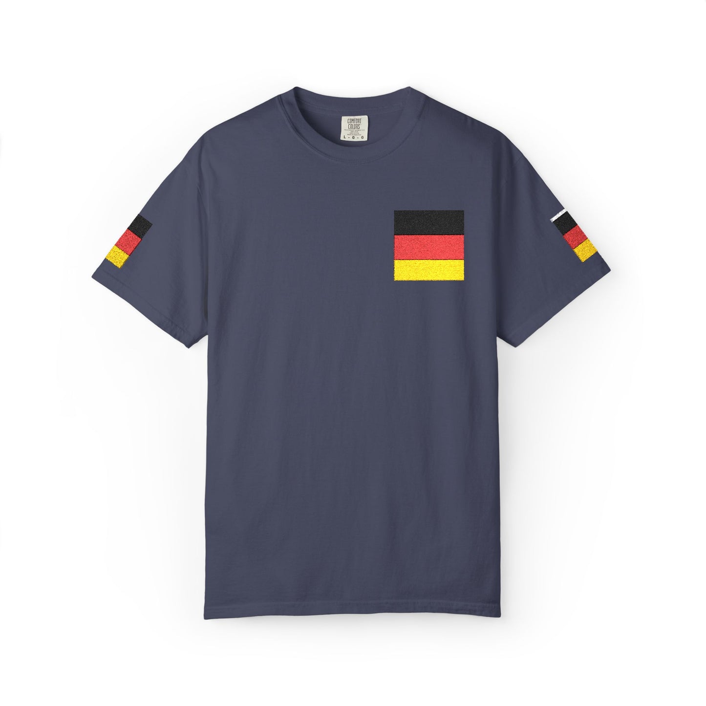 Germany Flag Pocket T-Shirt — German Pride Tee with Sleeve Flags