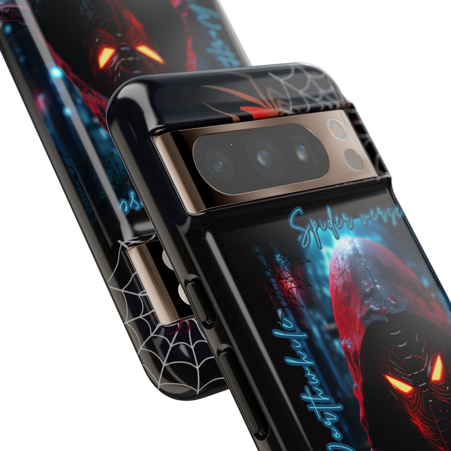 Spiderman Phone Case — Neon Hooded Skull Design "Spider verse"