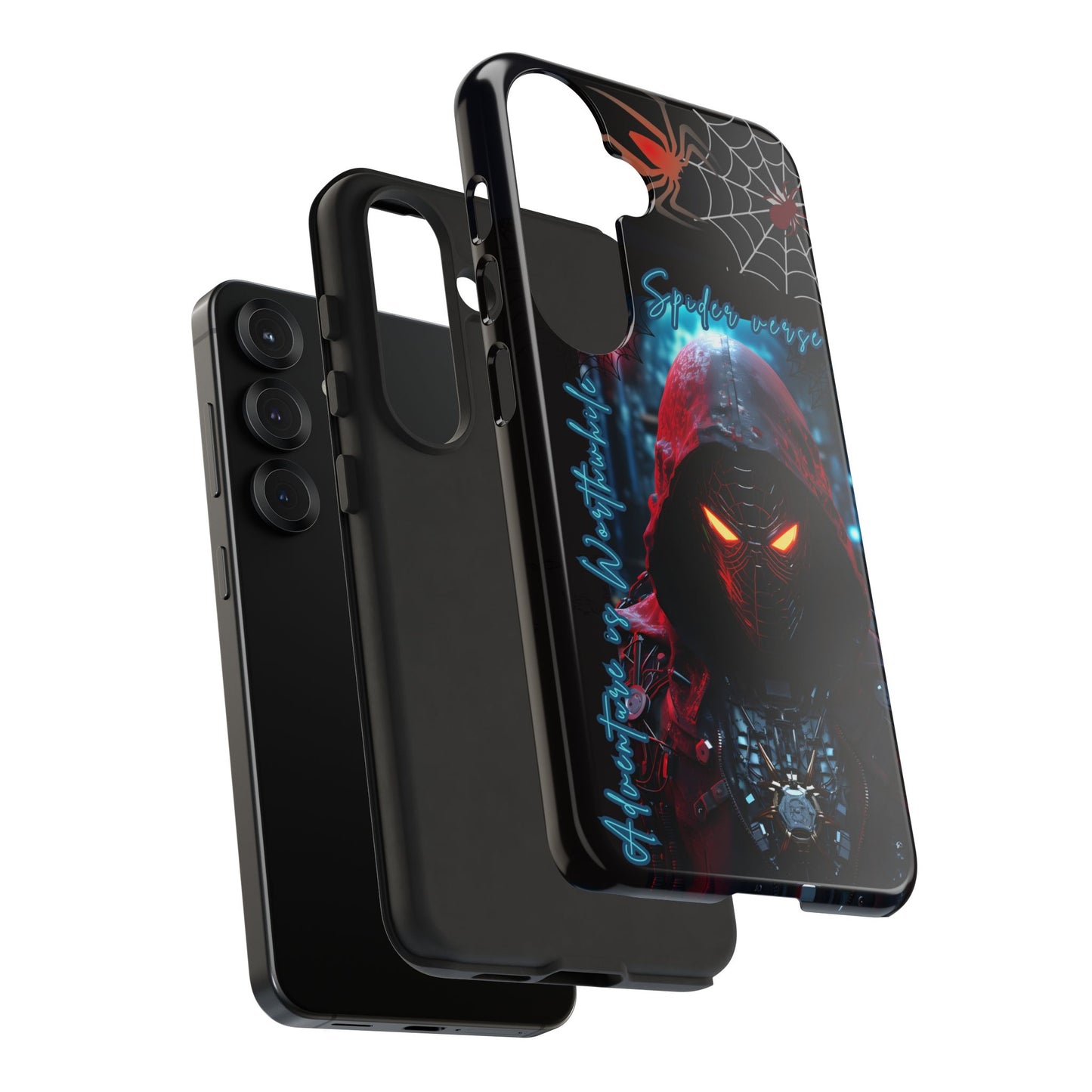 Spiderman Phone Case — Neon Hooded Skull Design "Spider verse"