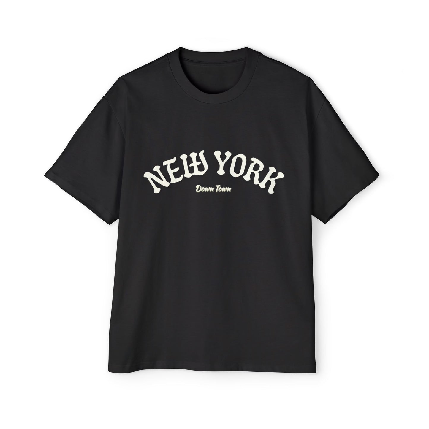 Oversized Tee — 'New York' Front & 'Nope.' Script Back Graphic Shirt