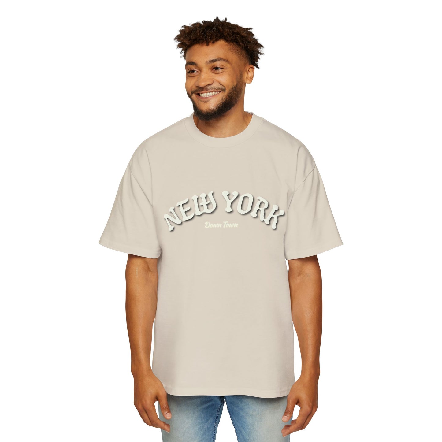Oversized Tee — 'New York' Front & 'Nope.' Script Back Graphic Shirt