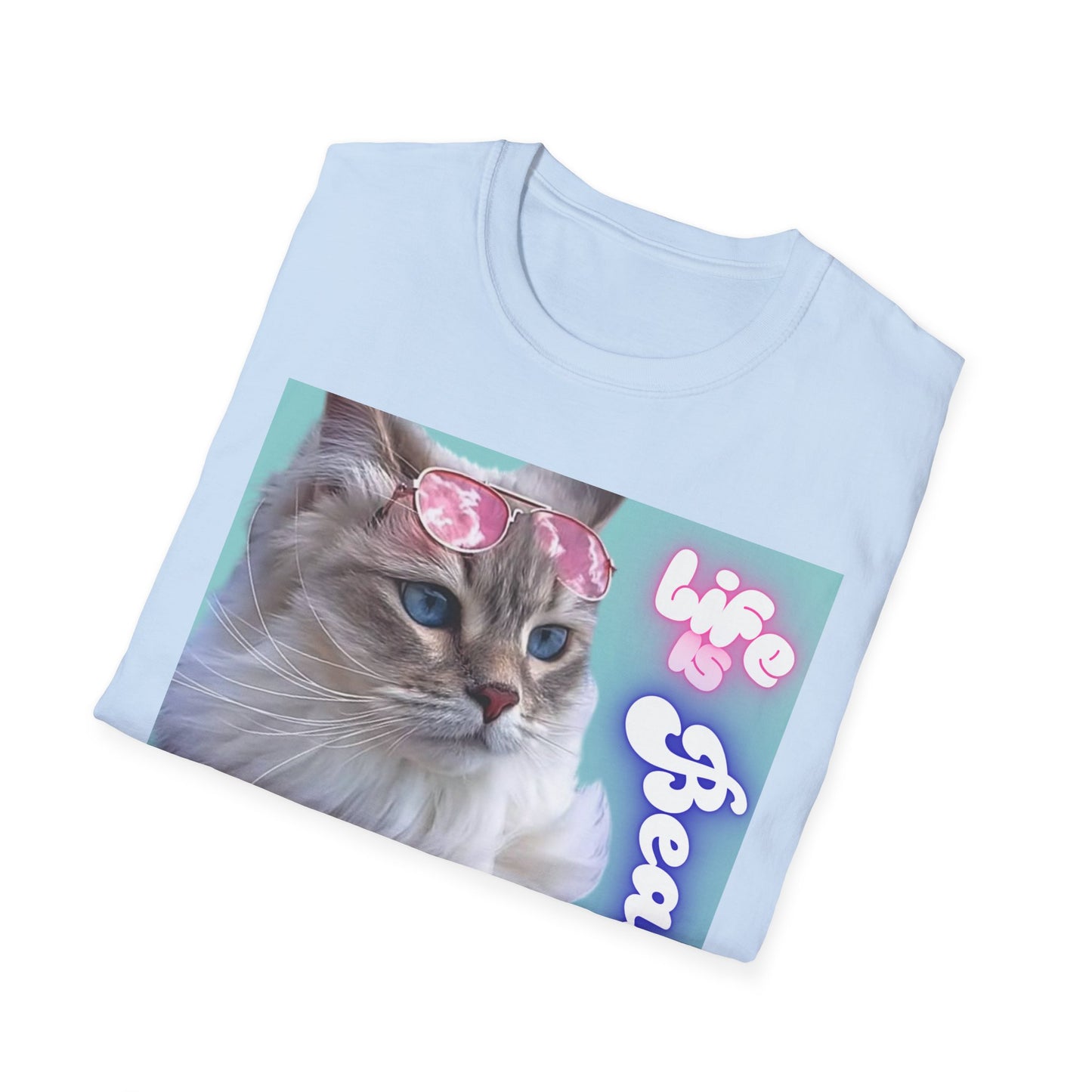 Life Is Beautiful Cat T-Shirt — Inspirational Cat Graphic Tee