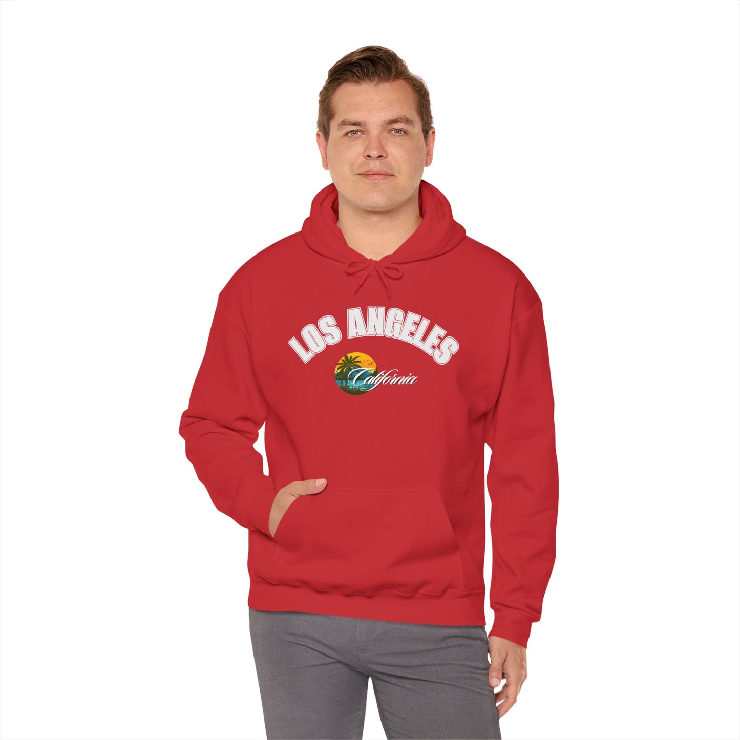 Los Angeles Retro Surf Hoodie — Vintage Sunset Car & Palm Tree Sweatshirt