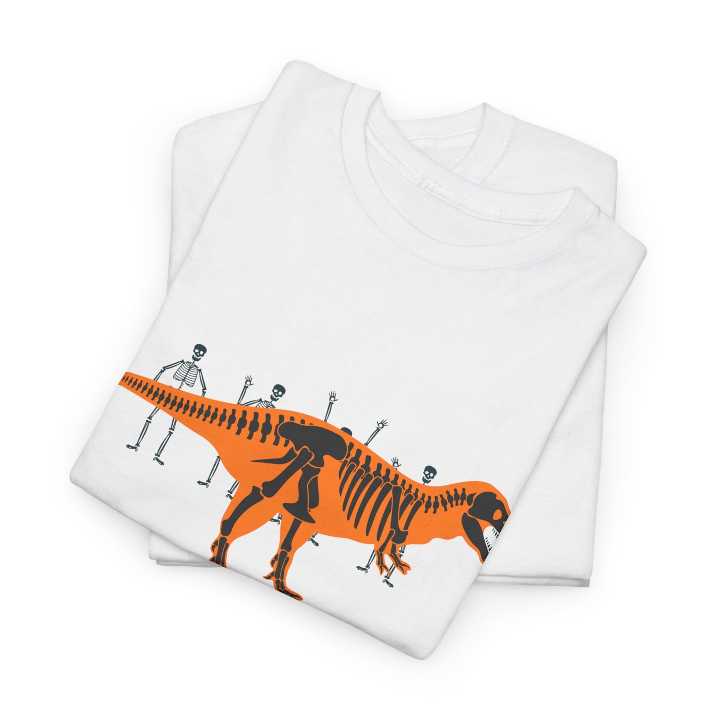 Dinosaur Graphic Tee — Retro Neon T-Rex & Skeleton Shirt