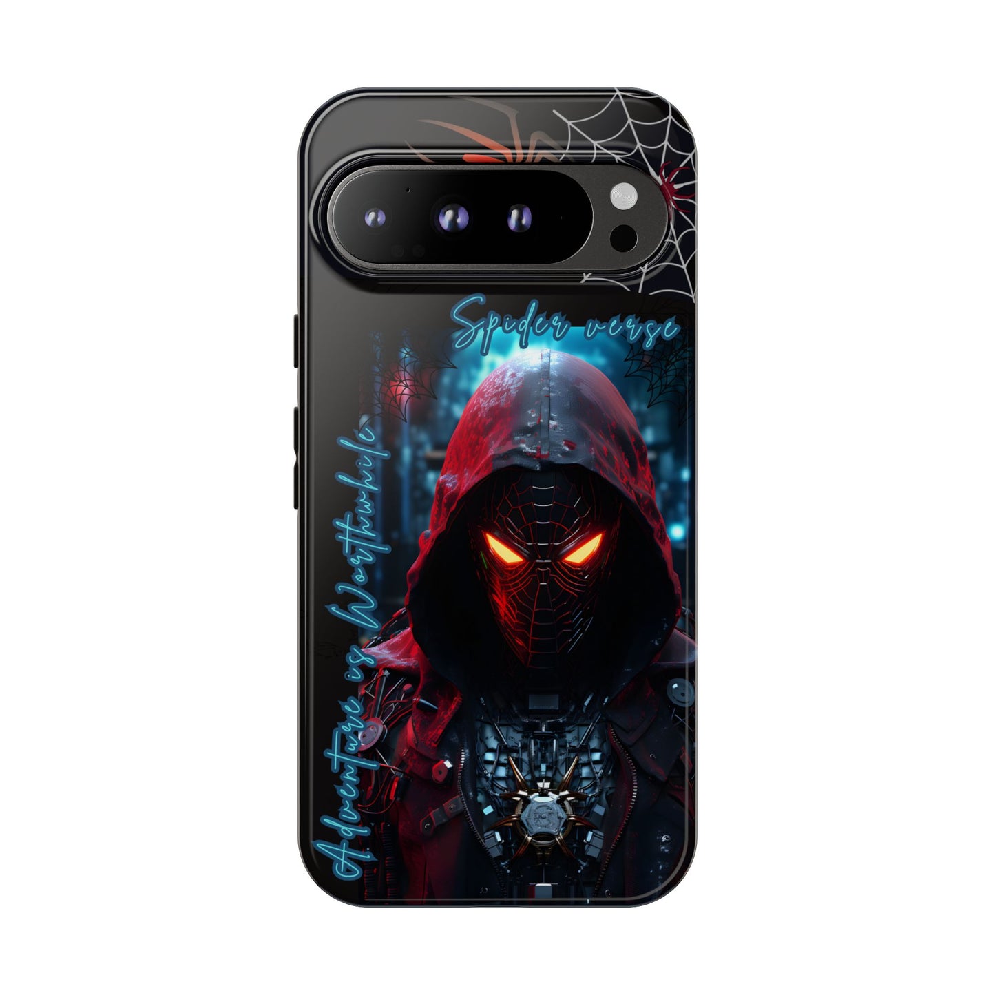 Spiderman Phone Case — Neon Hooded Skull Design "Spider verse"
