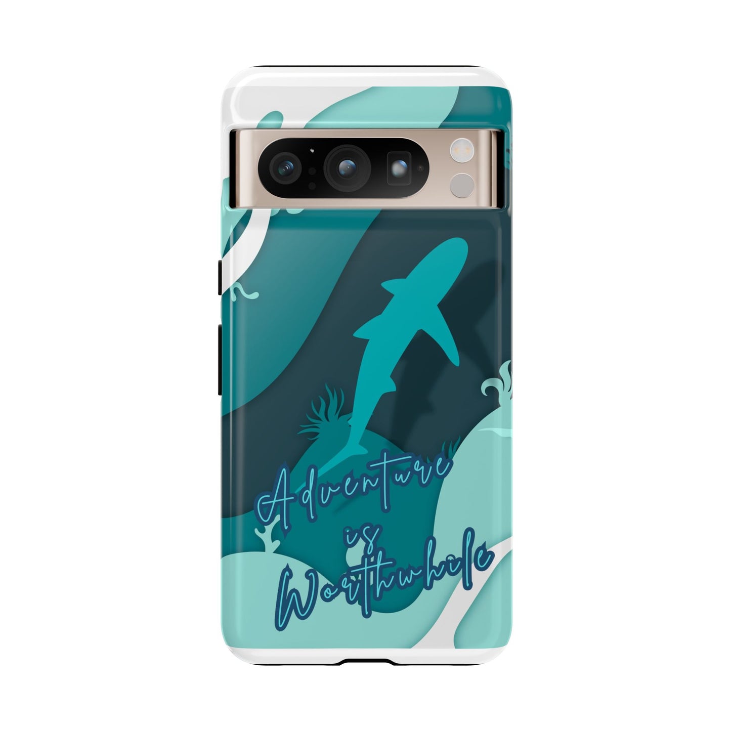 Blue Ocean Phone Case - "Adventure is Worthwhile" Teal Protective Cover