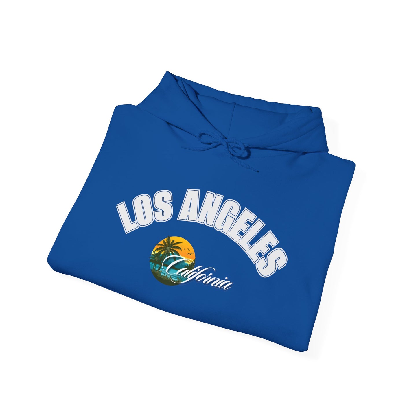 Los Angeles Retro Surf Hoodie — Vintage Sunset Car & Palm Tree Sweatshirt