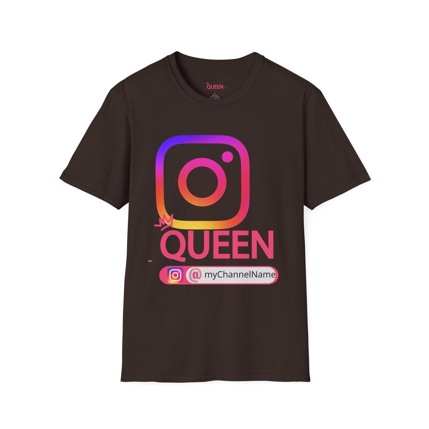 Instagram Queen T-Shirt — "Queen" Social Media Tee with Custom @handle