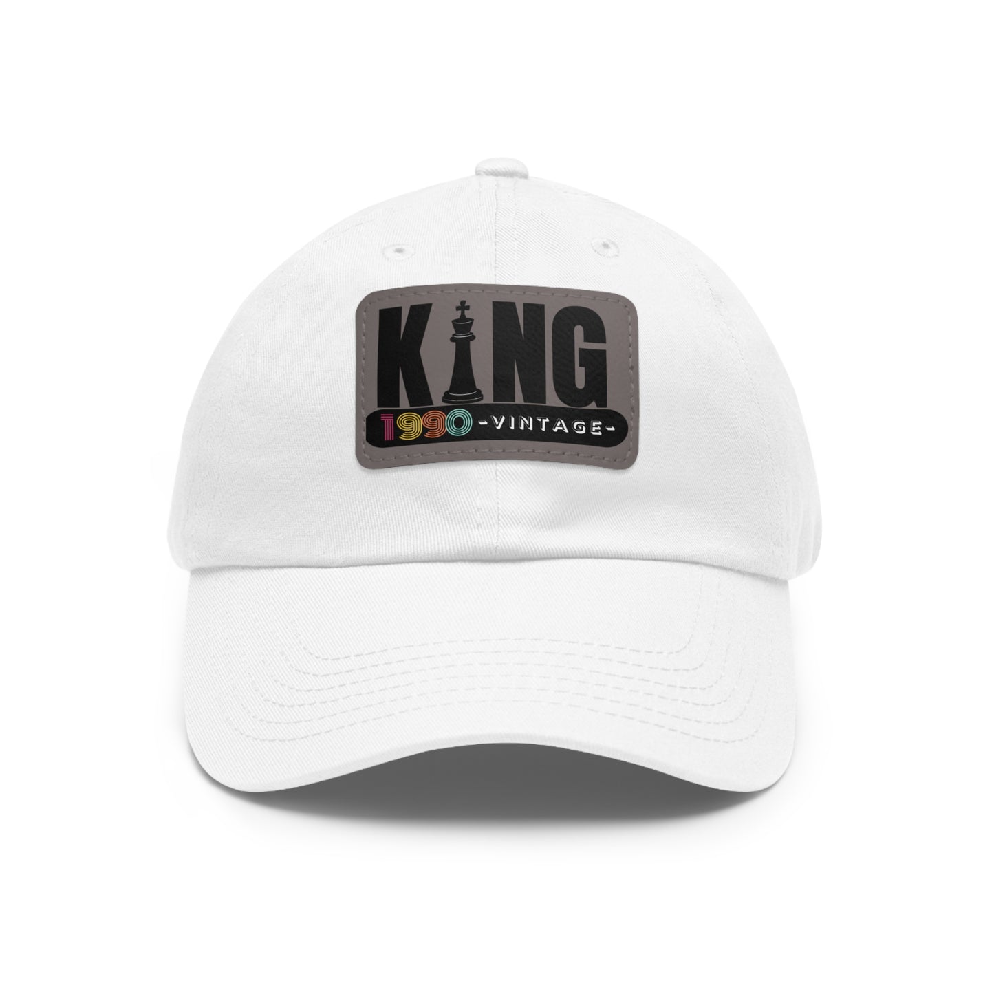 King 1990 Vintage Leather Patch Dad Hat