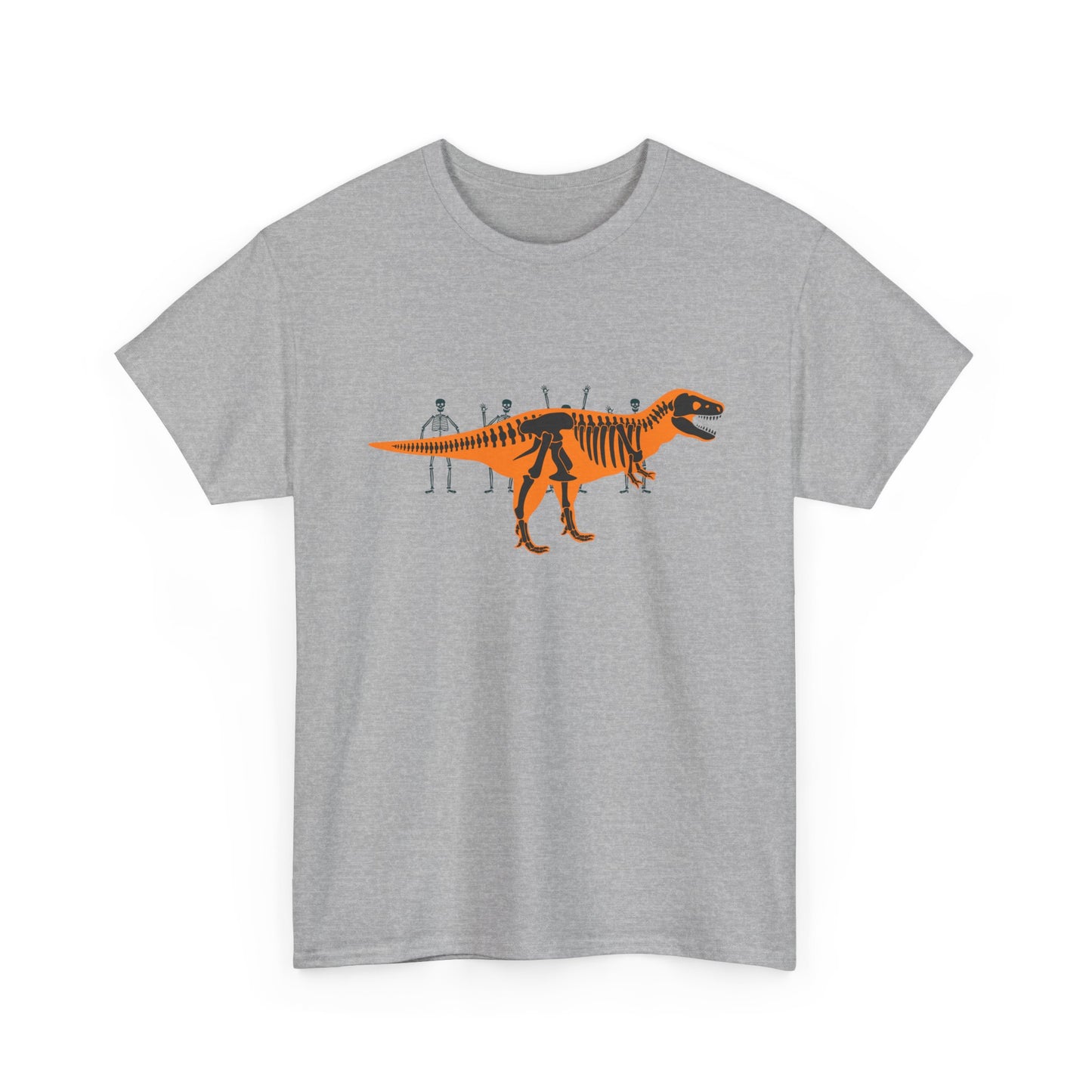 Dinosaur Graphic Tee — Retro Neon T-Rex & Skeleton Shirt