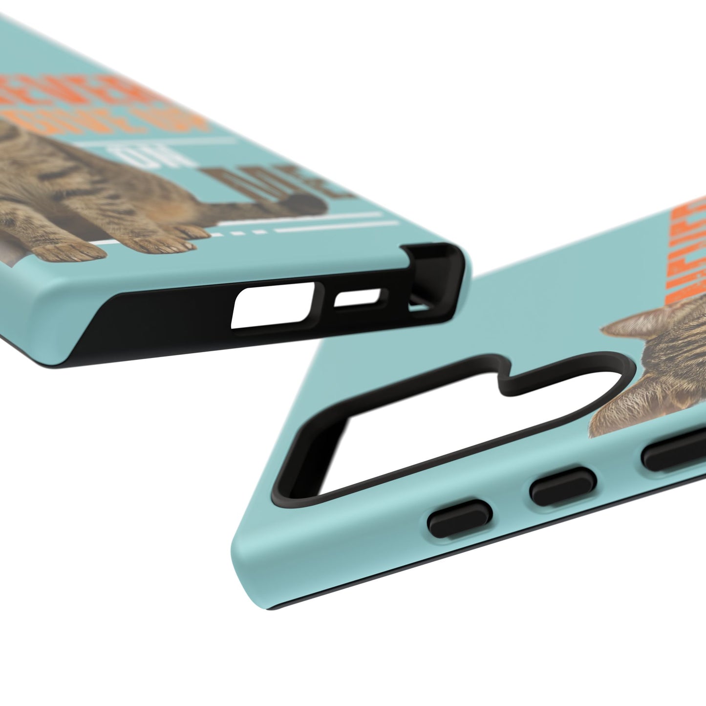 Cat Phone Case — "Never Give Up On Me" Inspirational Protective Case