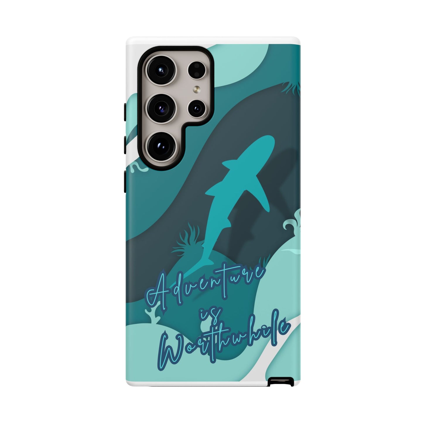 Blue Ocean Phone Case - "Adventure is Worthwhile" Teal Protective Cover