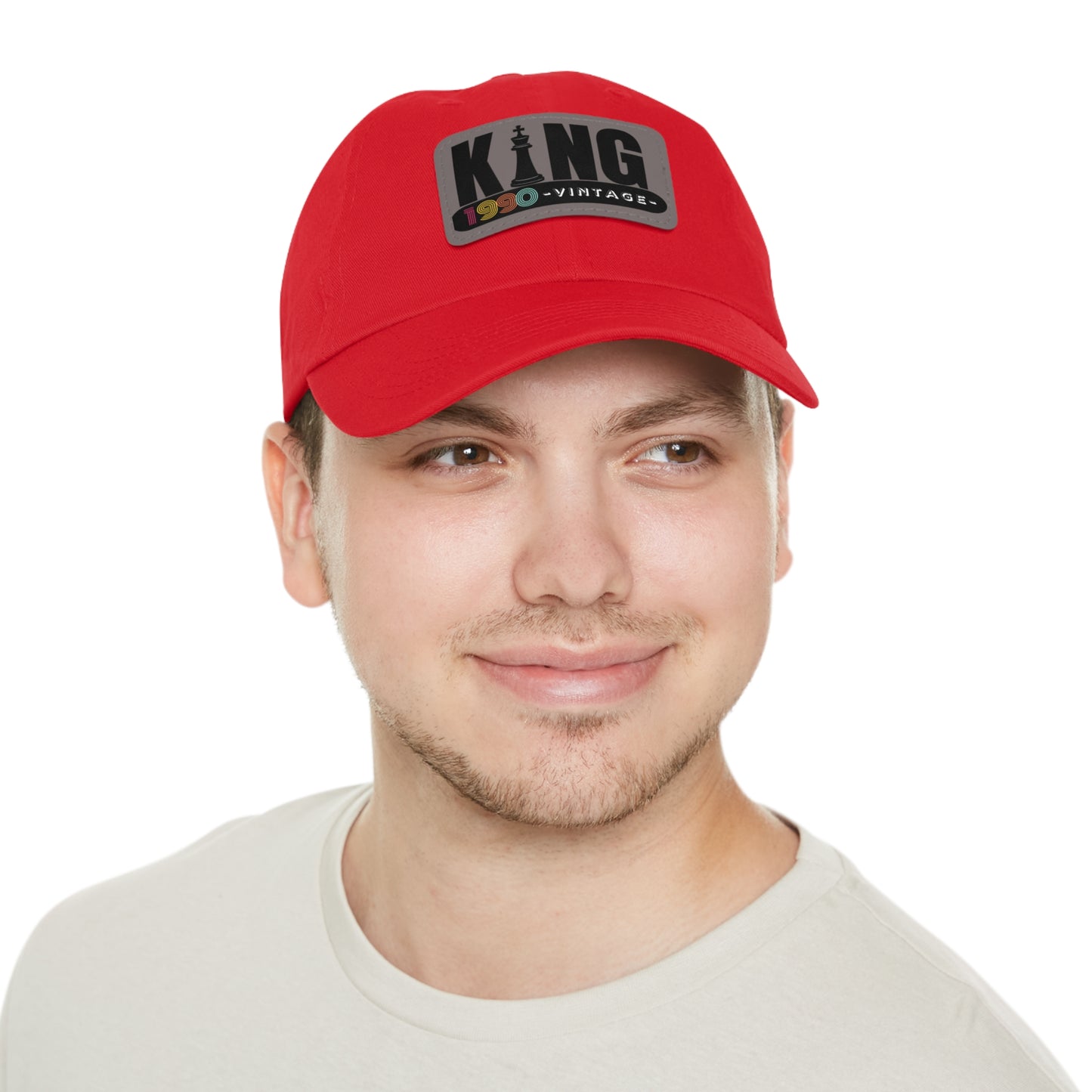King 1990 Vintage Leather Patch Dad Hat