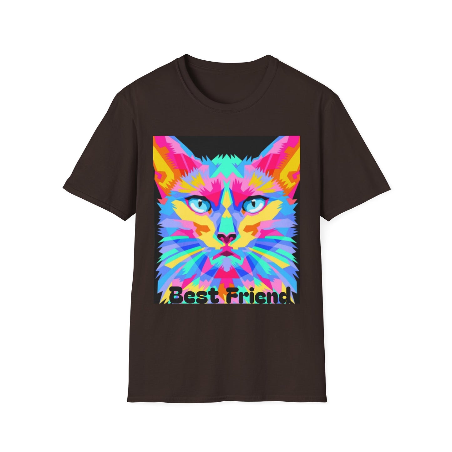 Colorful Pop Art Cat T-Shirt — "Best Friend" Graphic Tee