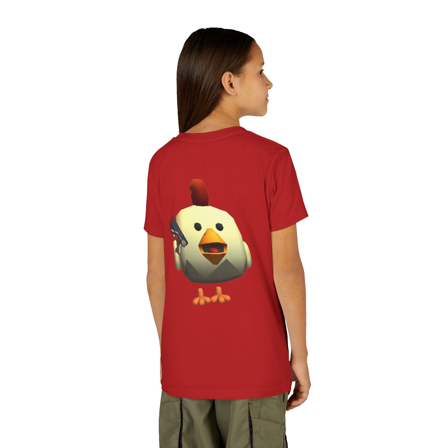 Youth Tee — Cute Chicken Gun Character Kids T-Shirt
