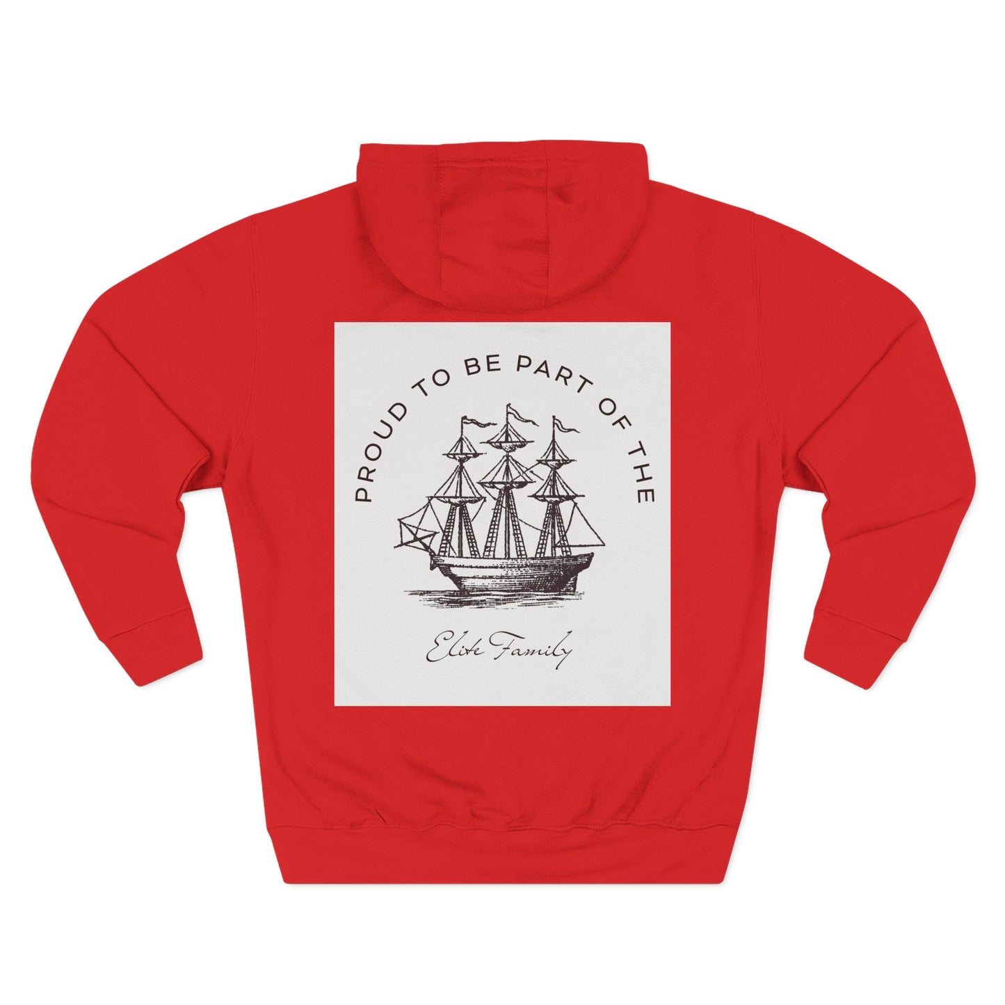 Three-Panel Fleece Hoodie — Vintage Ship Graphic & "Where Compassion Meets Action" Motivational Design