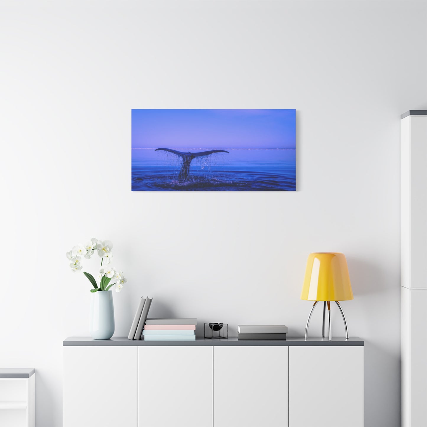 Whale Tail Matte Canvas Print — Ocean Sunset Wall Art