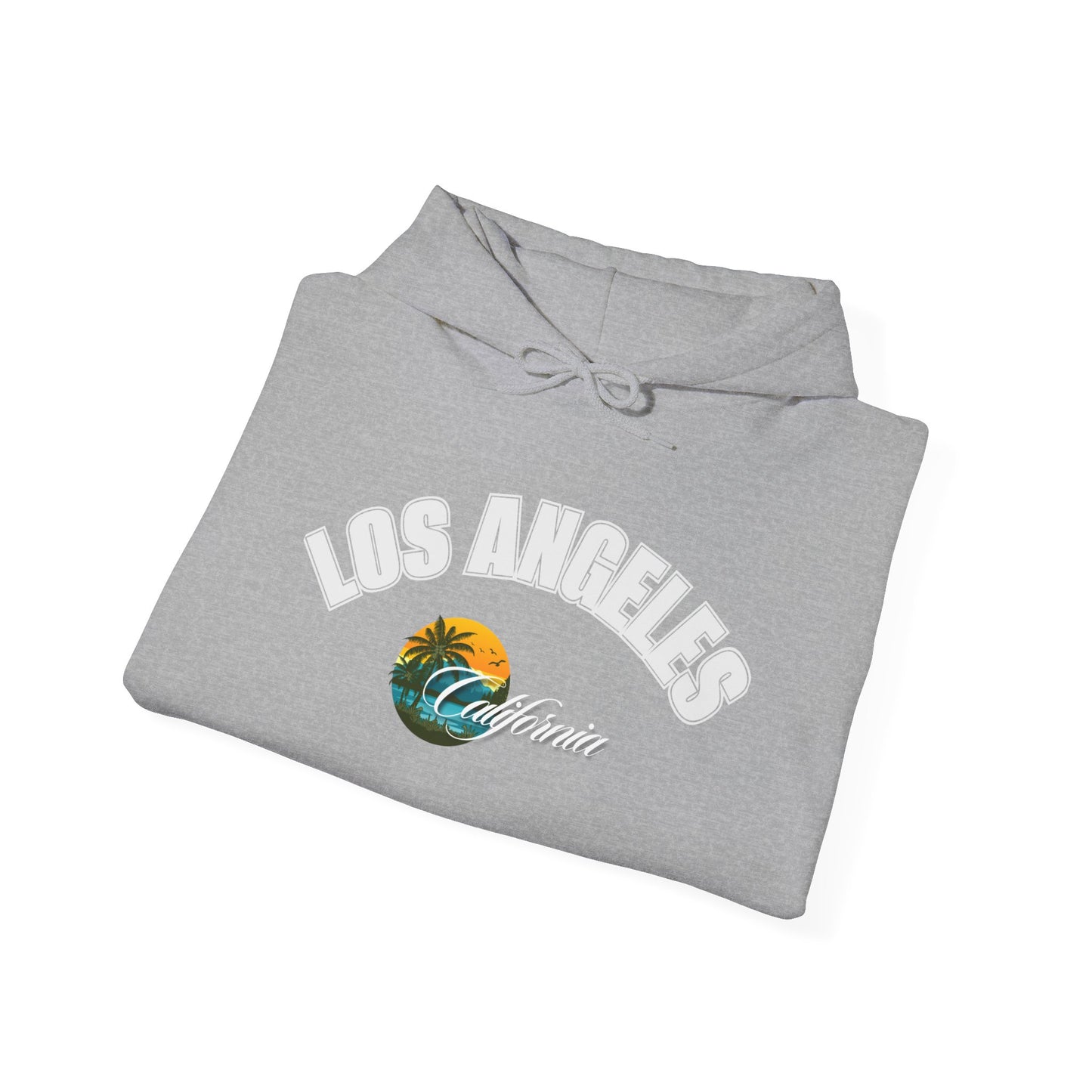 Los Angeles Retro Surf Hoodie — Vintage Sunset Car & Palm Tree Sweatshirt