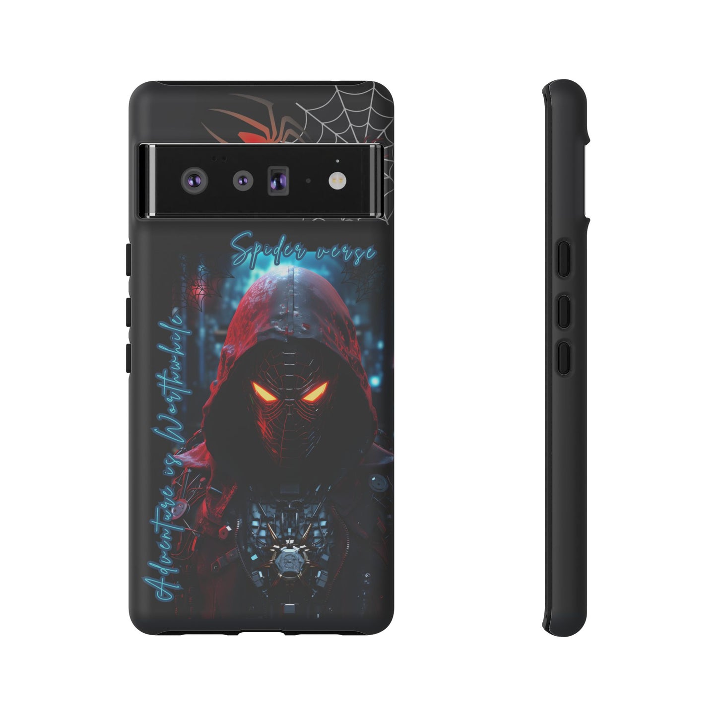 Spiderman Phone Case — Neon Hooded Skull Design "Spider verse"