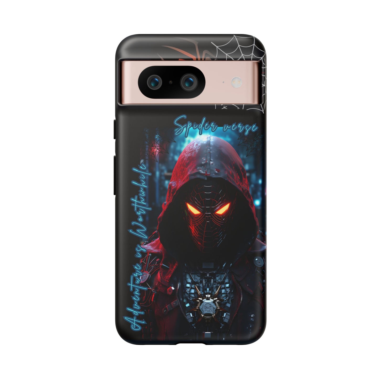 Spiderman Phone Case — Neon Hooded Skull Design "Spider verse"