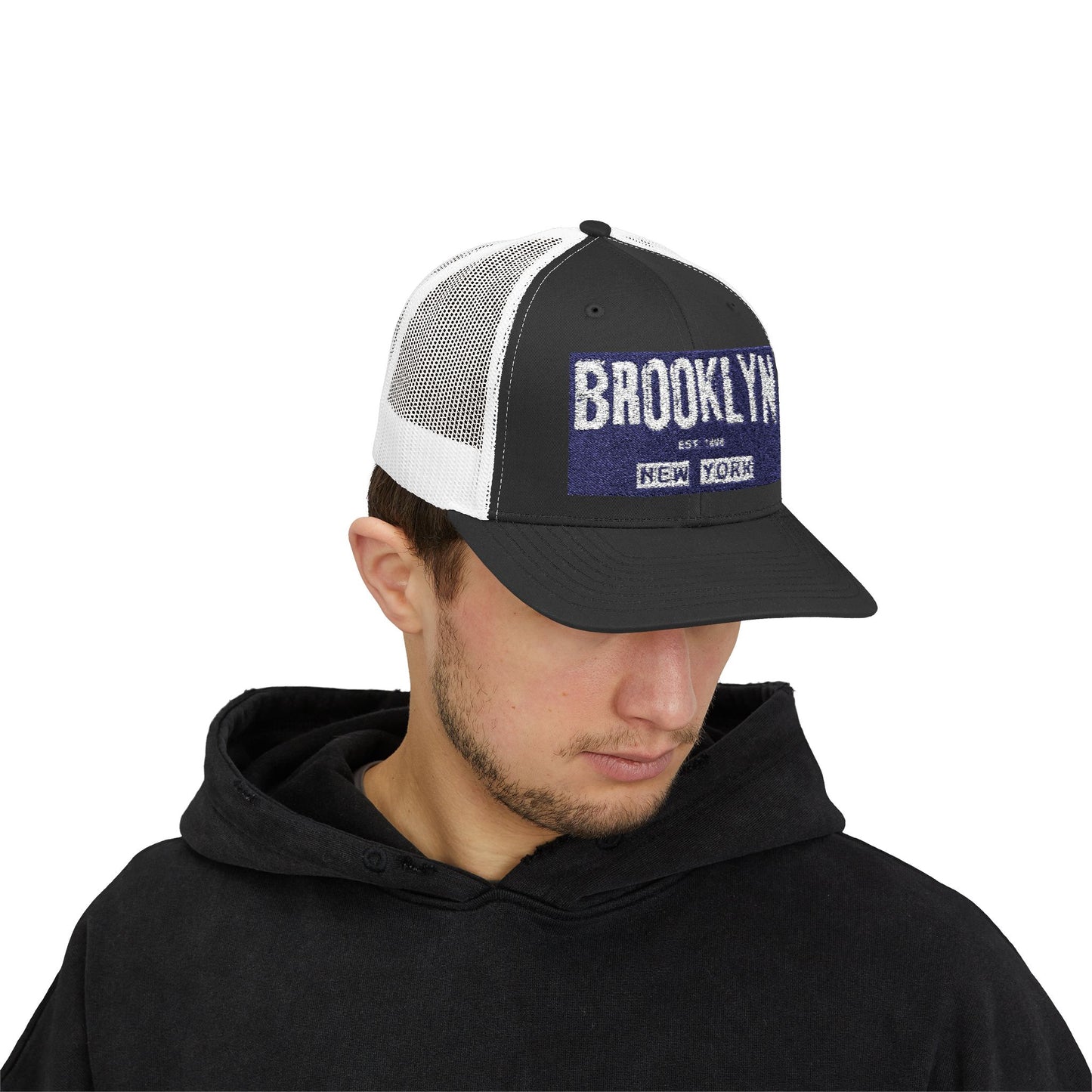 Brooklyn Trucker Cap – Vintage Sequin Patch Snapback