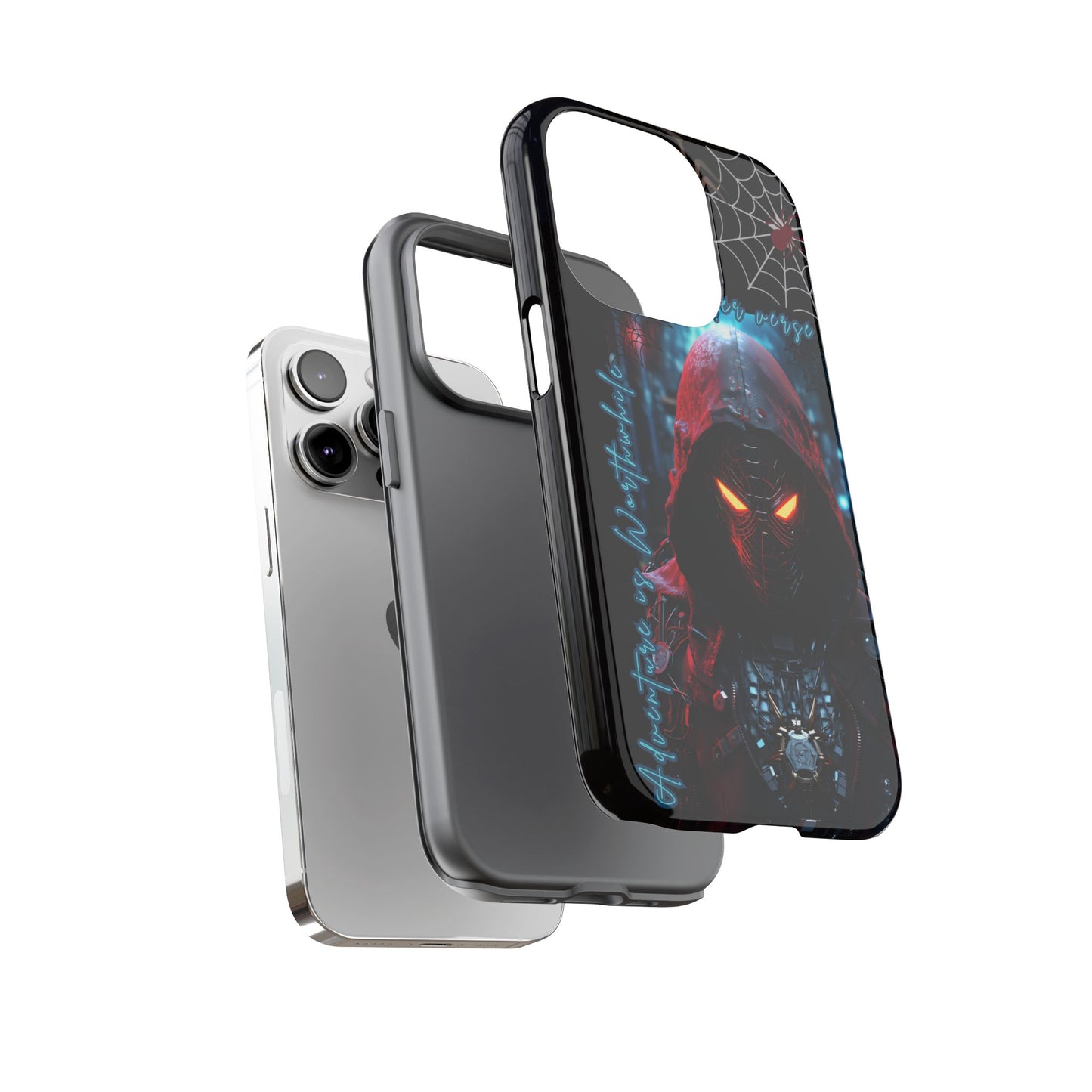 Spiderman Phone Case — Neon Hooded Skull Design "Spider verse"