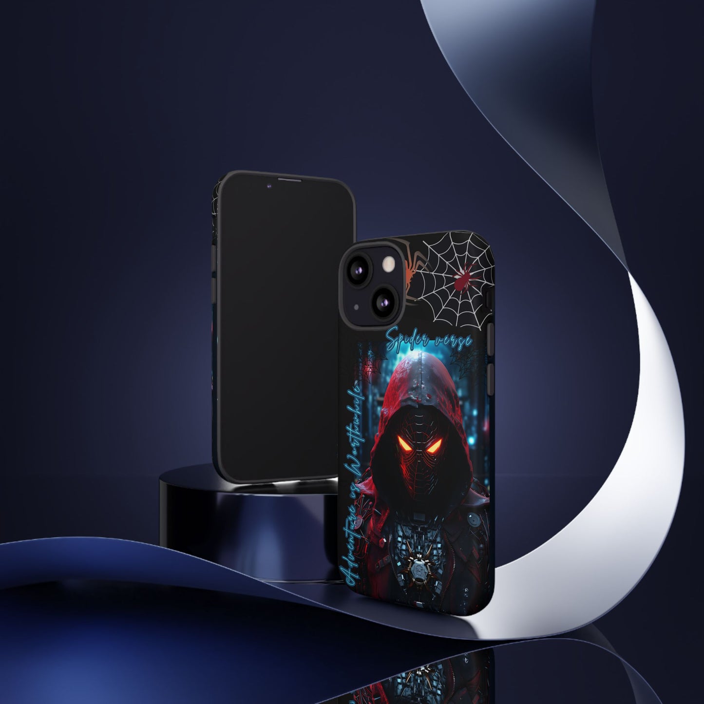 Spiderman Phone Case — Neon Hooded Skull Design "Spider verse"