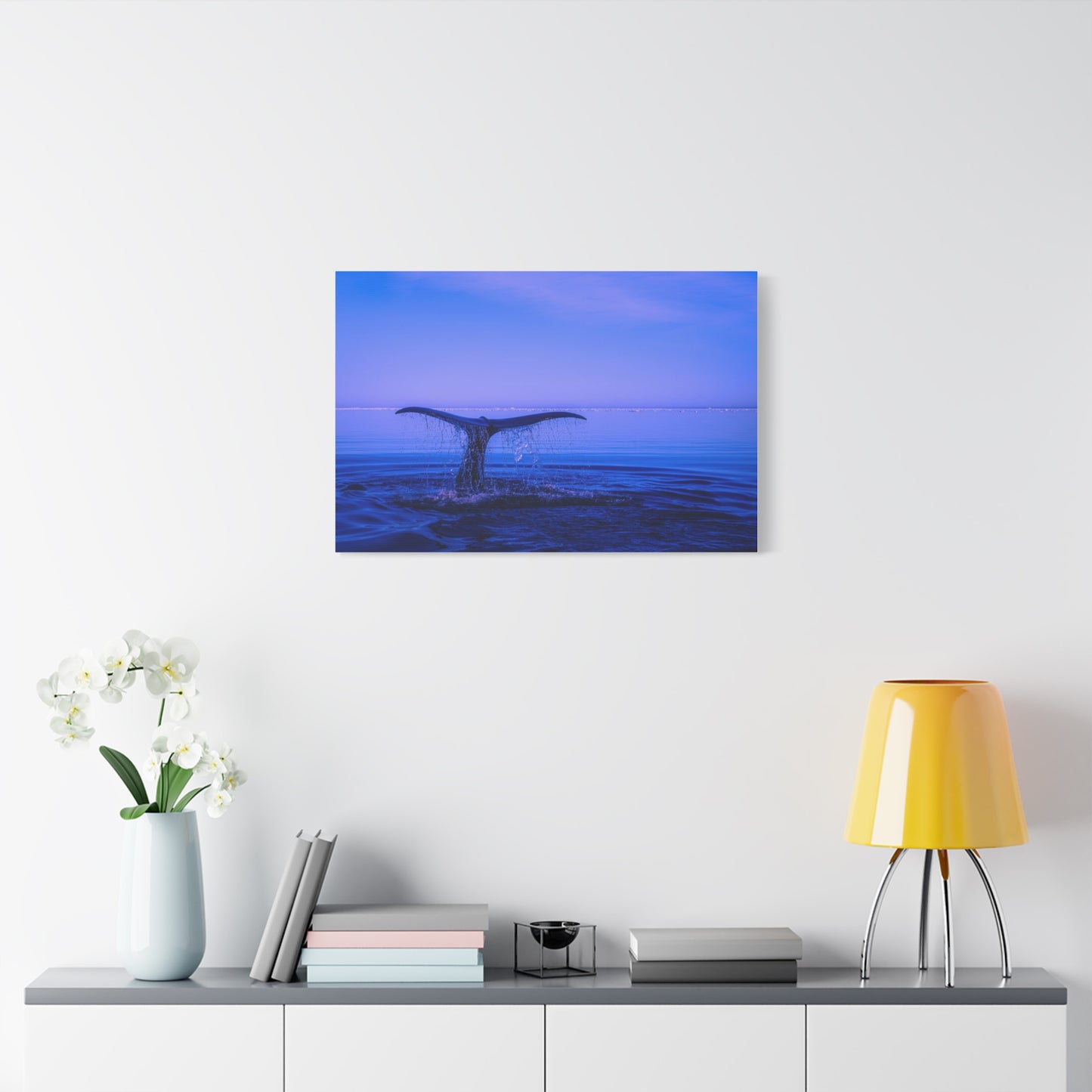 Whale Tail Matte Canvas Print — Ocean Sunset Wall Art