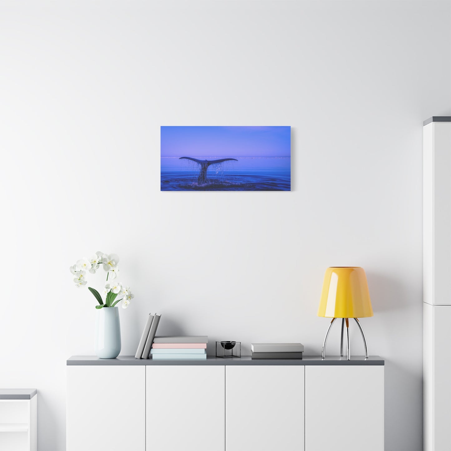Whale Tail Matte Canvas Print — Ocean Sunset Wall Art