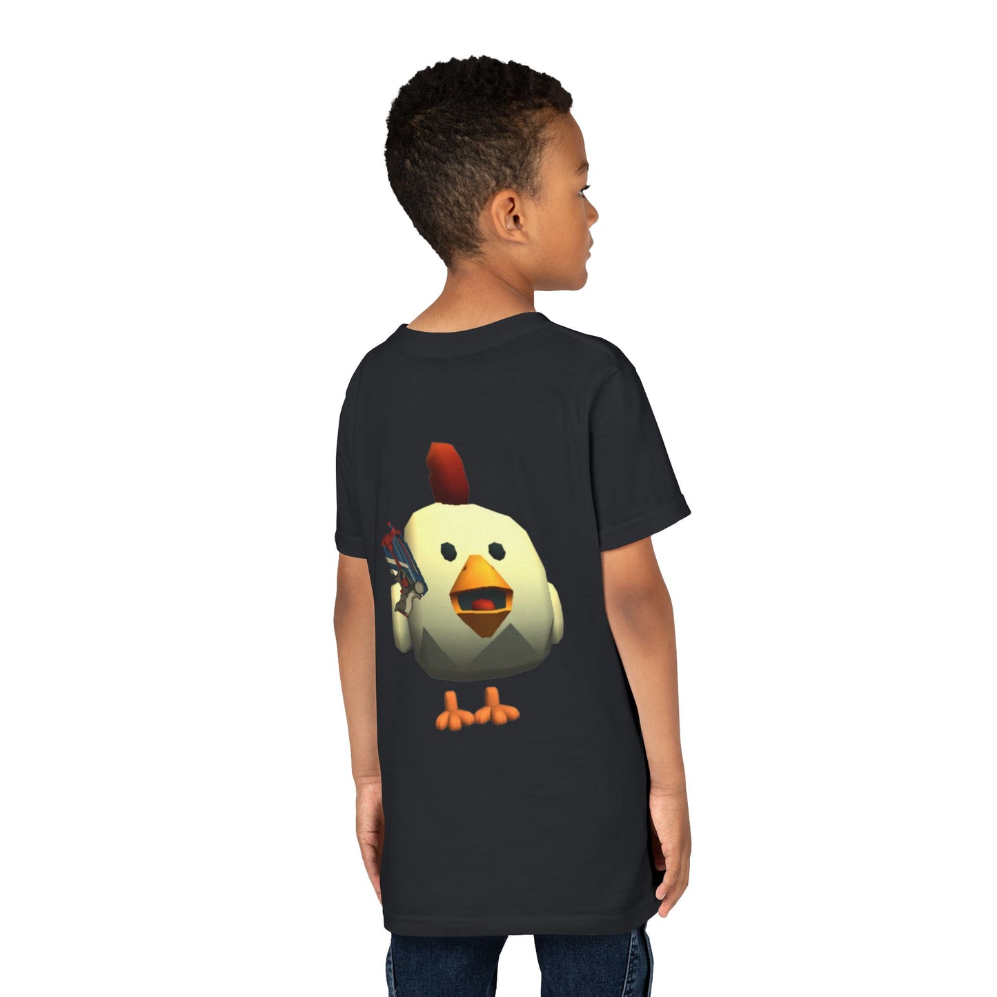 Youth Tee — Cute Chicken Gun Character Kids T-Shirt