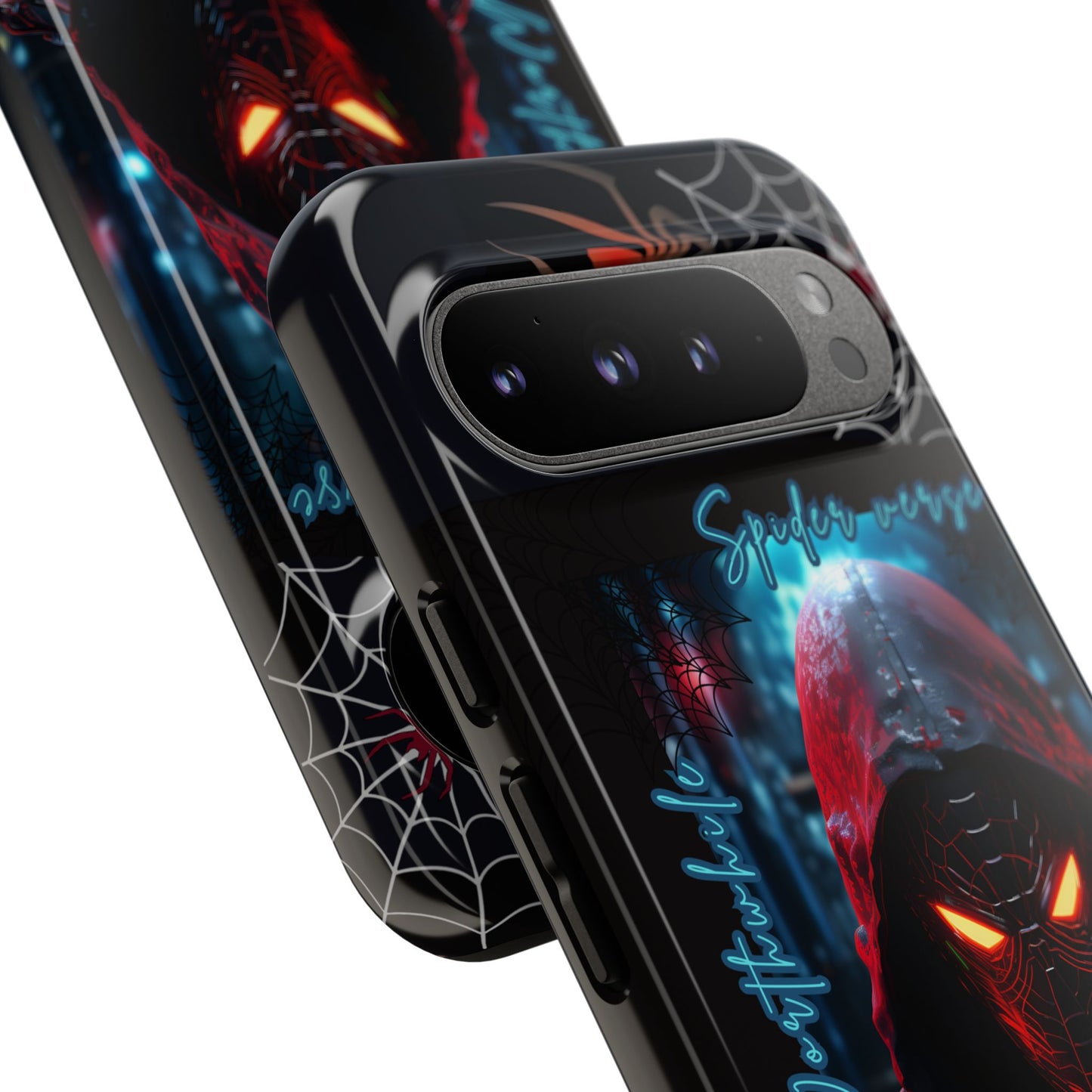 Spiderman Phone Case — Neon Hooded Skull Design "Spider verse"