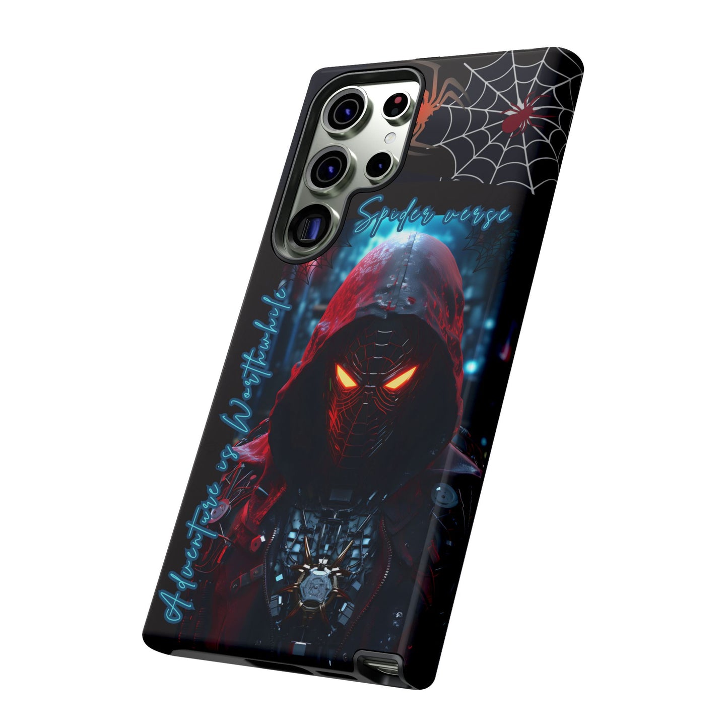 Spiderman Phone Case — Neon Hooded Skull Design "Spider verse"