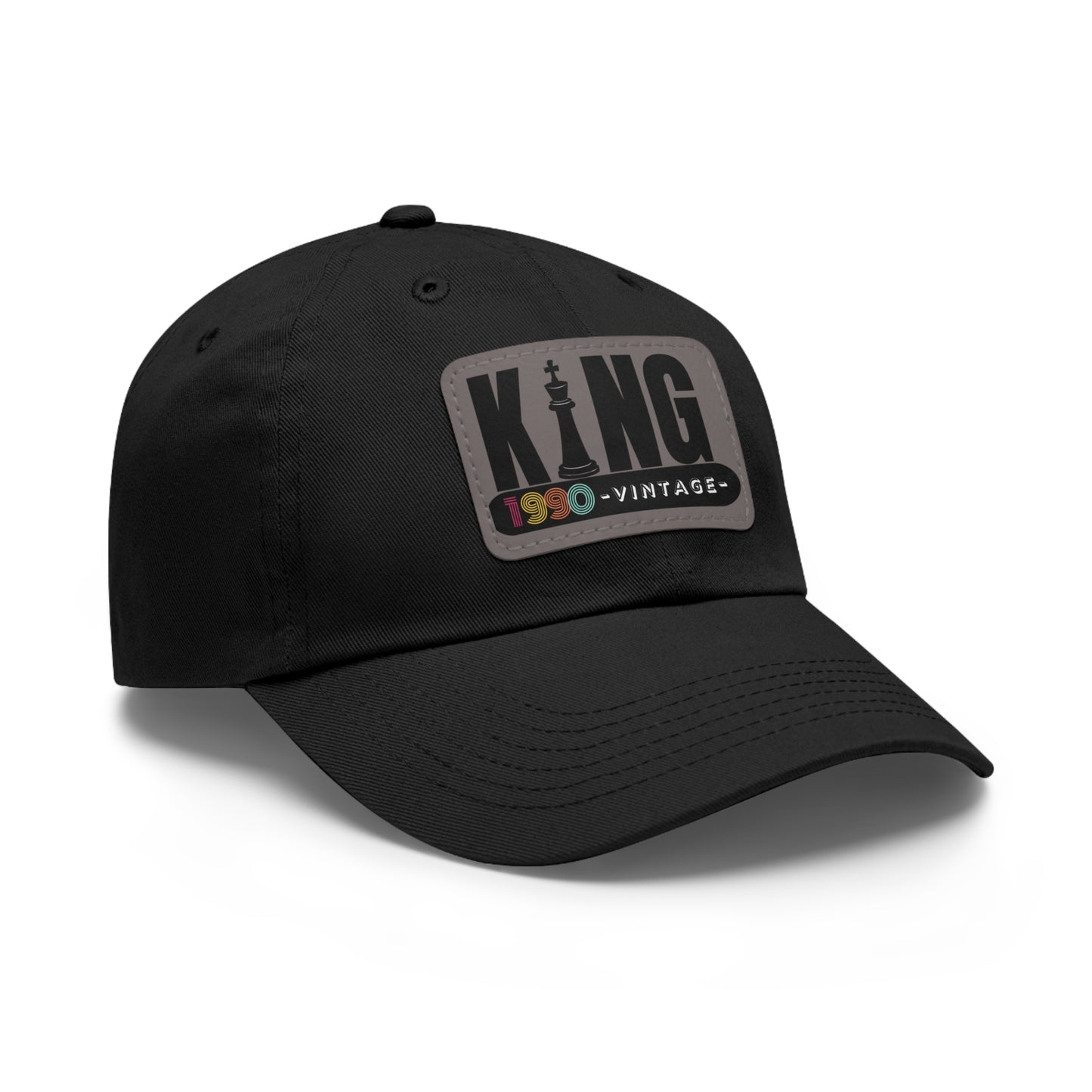 King 1990 Vintage Leather Patch Dad Hat