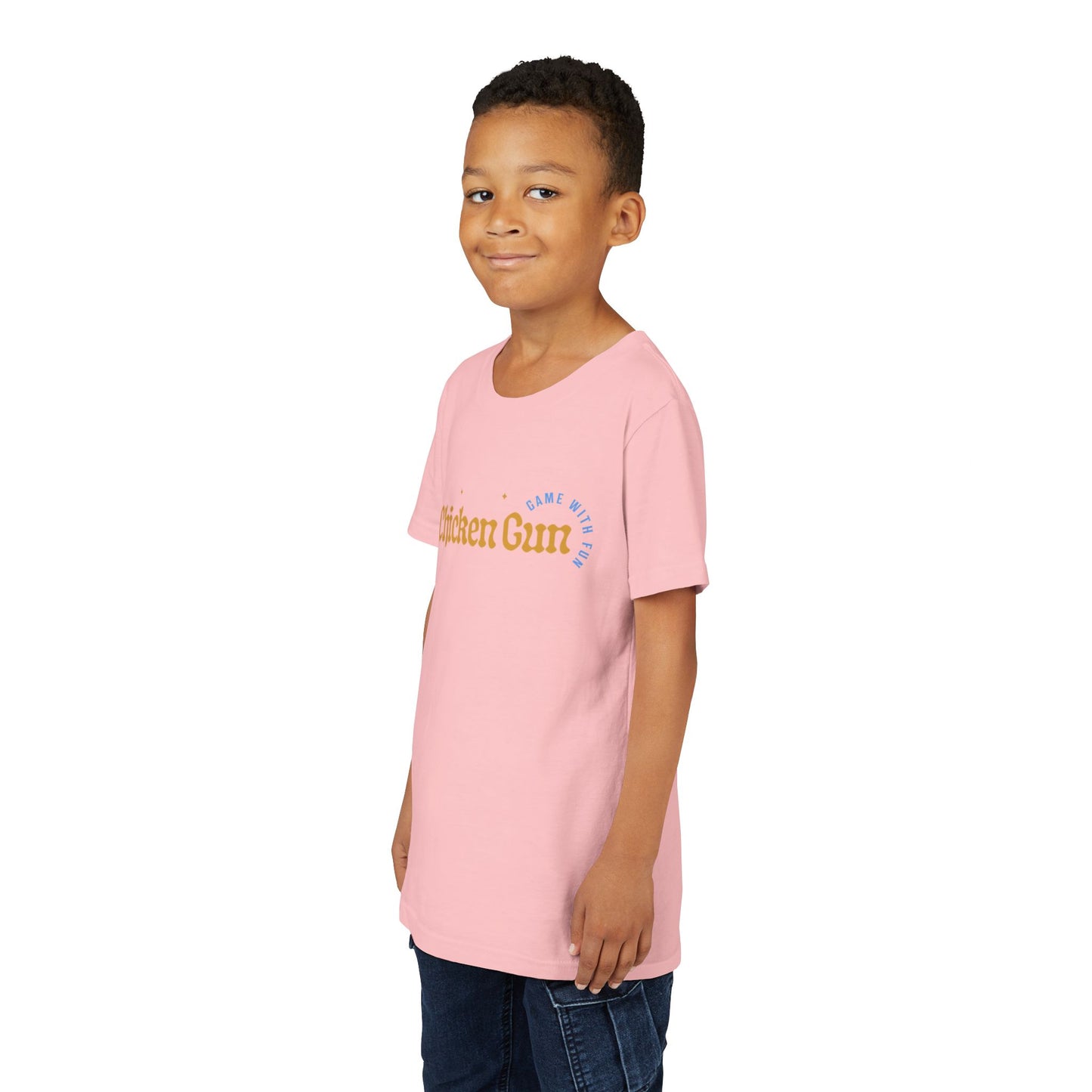 Youth Tee — Cute Chicken Gun Character Kids T-Shirt