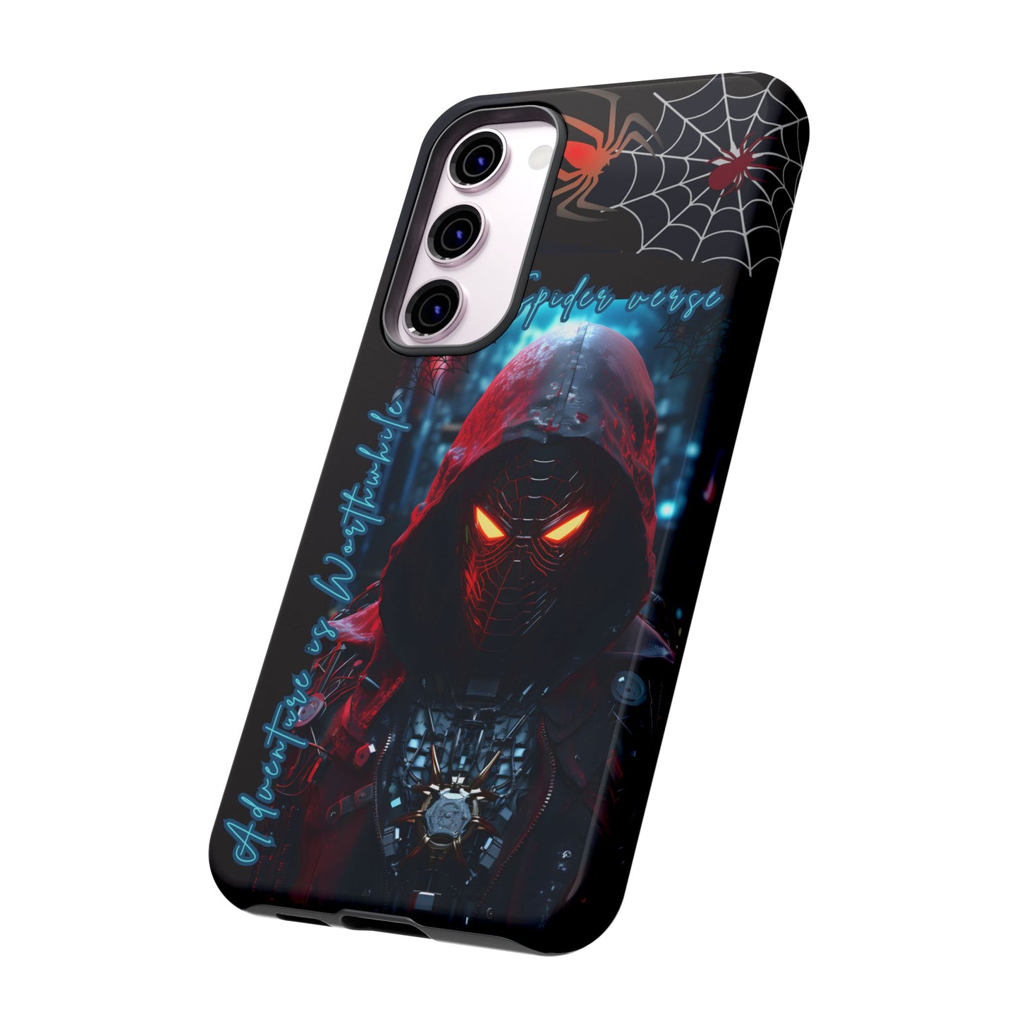 Spiderman Phone Case — Neon Hooded Skull Design "Spider verse"