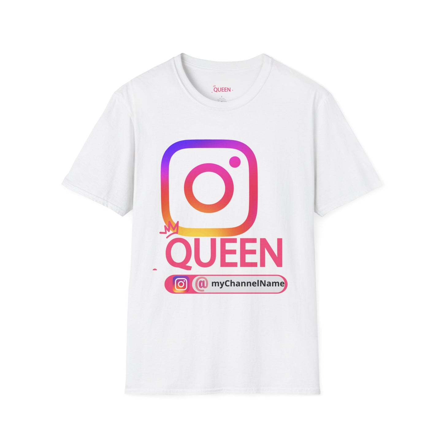 Instagram Queen T-Shirt — "Queen" Social Media Tee with Custom @handle