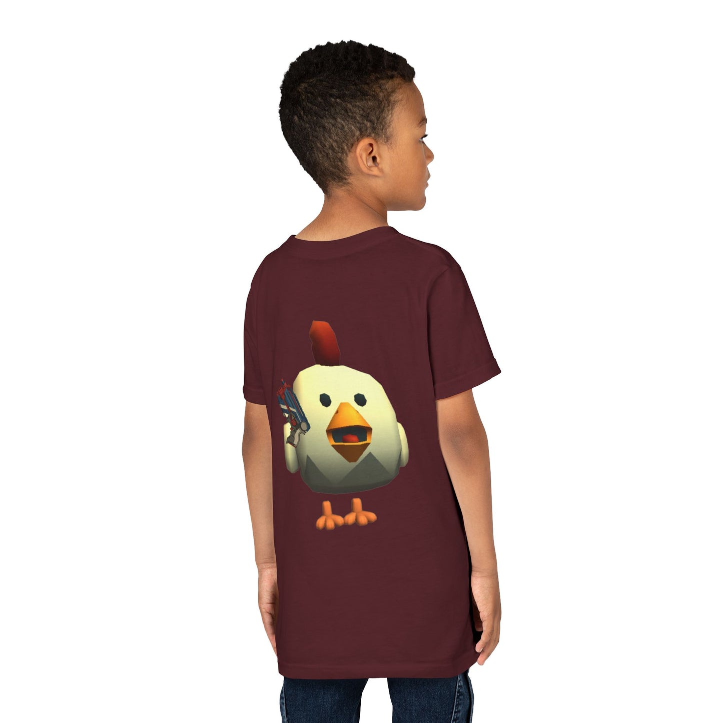 Youth Tee — Cute Chicken Gun Character Kids T-Shirt