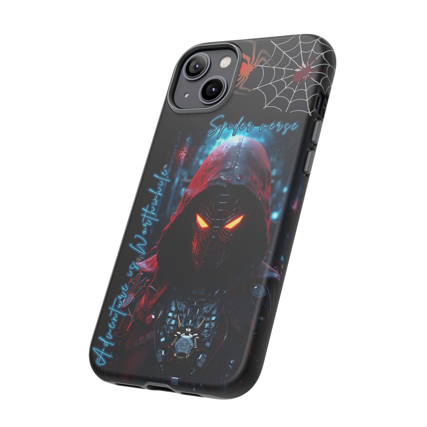 Spiderman Phone Case — Neon Hooded Skull Design "Spider verse"